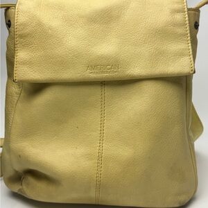American Leather Co. Liberty Backpack Purse Pale Yellow Soft Genuine Leather
